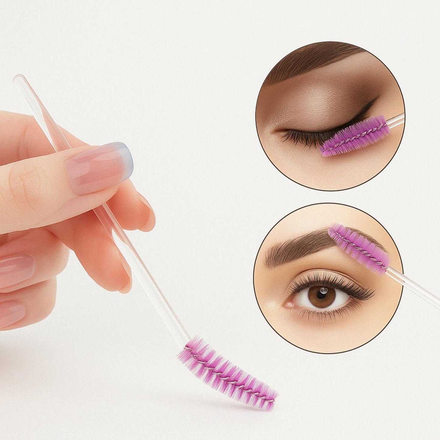 BrowLuxe – Goupillon Précision pour Sourcils Parfaits - Lot de 50