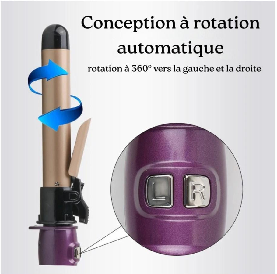 Boucles de Rêve – Fer à Friser Électrique Rotatif à Grandes Ondes