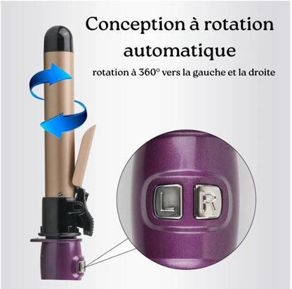 Boucles de Rêve – Fer à Friser Électrique Rotatif à Grandes Ondes