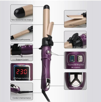 Boucles de Rêve – Fer à Friser Électrique Rotatif à Grandes Ondes